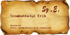 Szombathelyi Erik névjegykártya