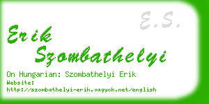 erik szombathelyi business card